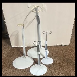 Silver and White Metal Stand